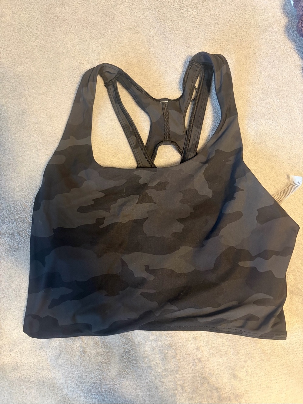 lululemon athletica Black Camo Racerback Sports Bra